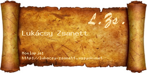 Lukácsy Zsanett névjegykártya